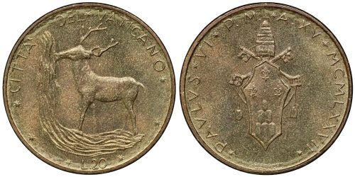 VATICANO 20 LIRAS 1977