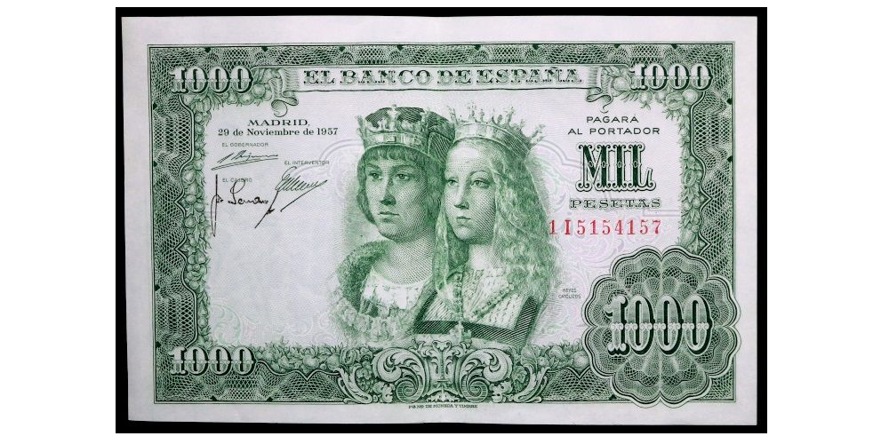 ESTADO ESPAÑOL 1000 PESETAS 1957 REYES CATOLICOS