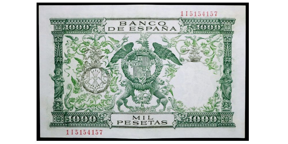 ESTADO ESPAÑOL 1000 PESETAS 1957 REYES CATOLICOS - Imagen 2
