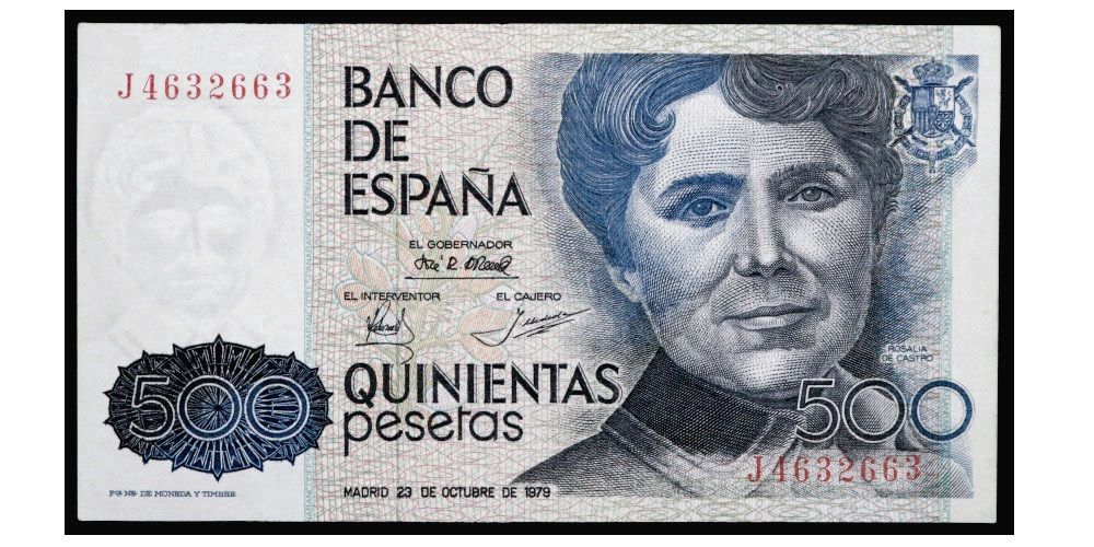 JUAN CARLOS I 500 PESETAS 1979 ROSALIA DE CASTRO