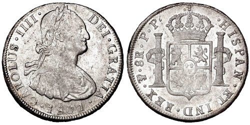 CARLOS IV  8 REALES 1801 POTOSI PP