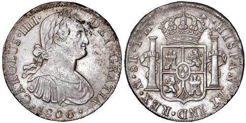 CARLOS IV  8 REALES 1806 MEXICO TH