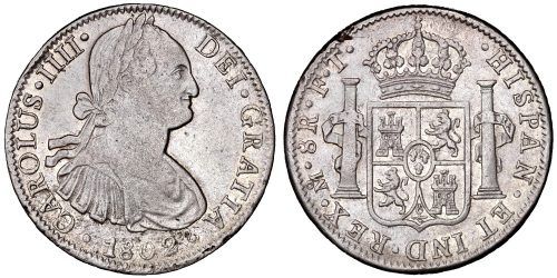 CARLOS IV  8 REALES 1802 MEXICO TH