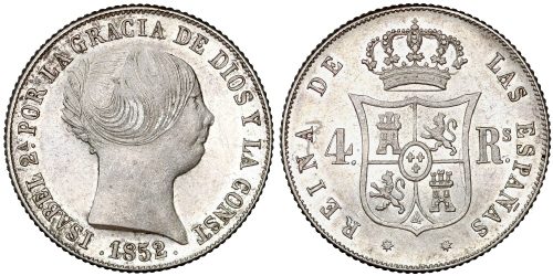 ISABEL II  4 REALES 1852 BARCELONA