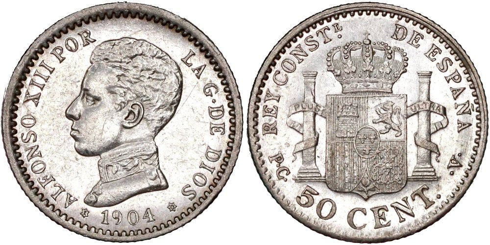 ALFONSO XIII  50 CENTIMOS 1904*1-0