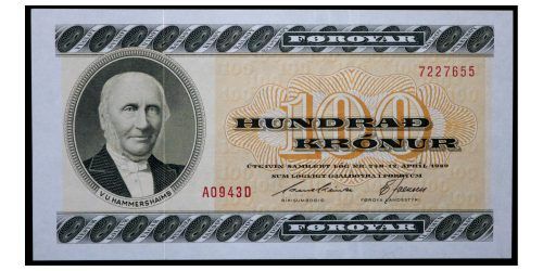 BILLETE; ISLAS FEROE 100 KRONUR (1994)