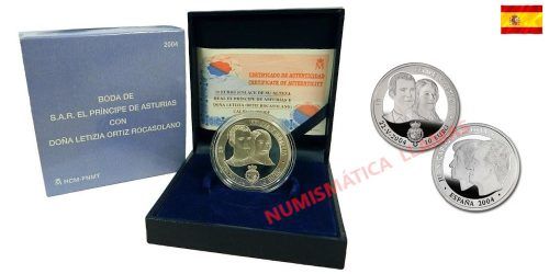 ESPAÑA 10 EUROS 2004 BODA REAL