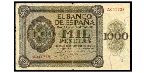 ESTADO ESPAÑOL 1000 PESETAS 1936