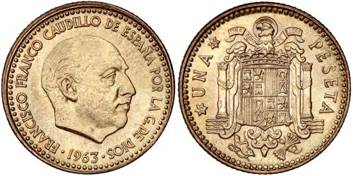 ESTADO ESPAÑOL 1 PESETA 1963*19-65