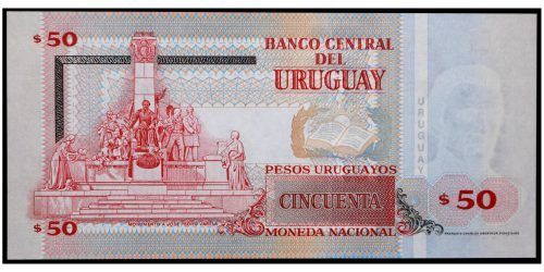 Alternative view of BILLETE; URUGUAY 50 PESOS 2003