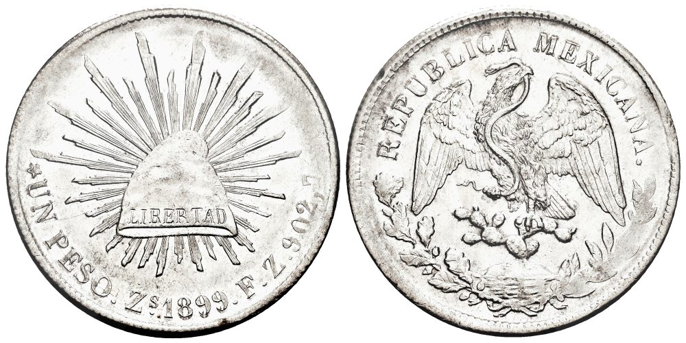 MEXICO 1 PESO 1899 FZ  ZACATECAS