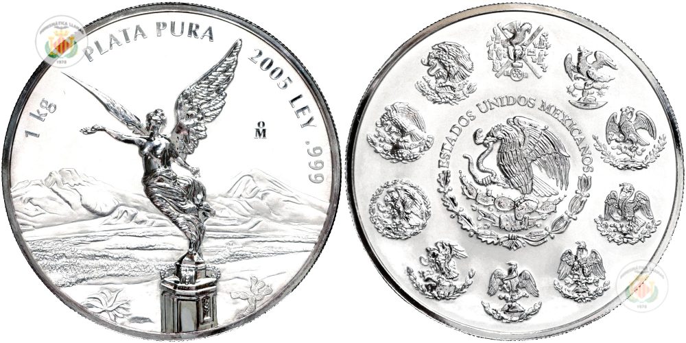 MEXICO 1 KILO DE PLATA PURA 2005 LIBERTAD (32,15 ONZAS) - Imagen 2