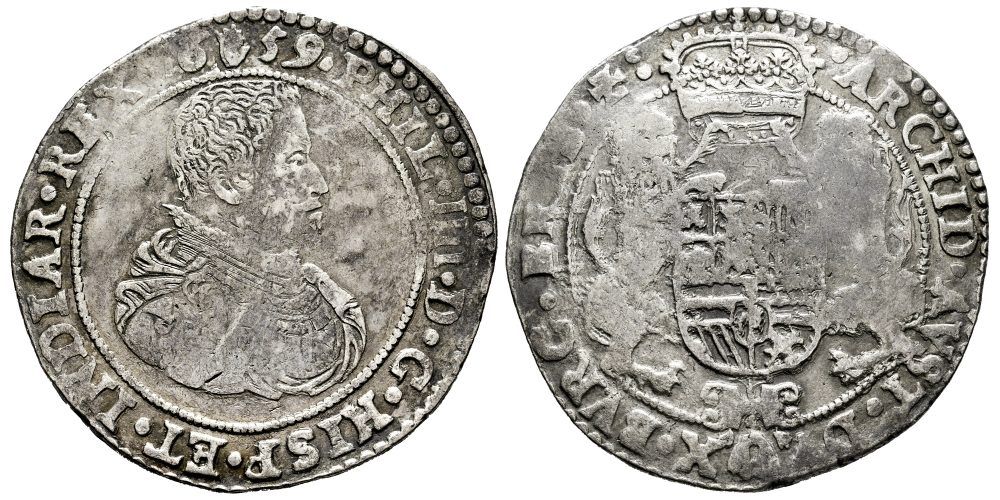 FELIPE IV DUCATON 1659 AMBERES - Numismática Llamas