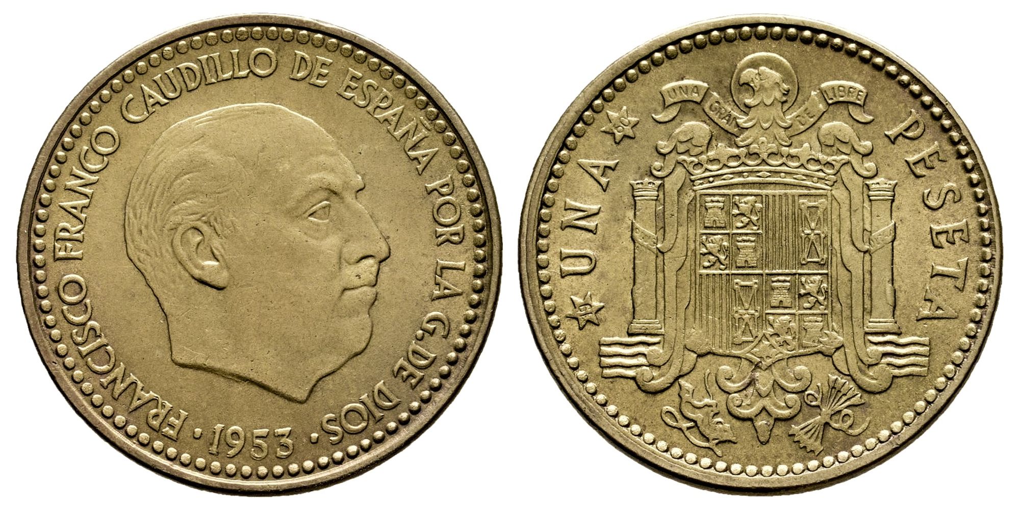 ESTADO ESPAÑOL 1 PESETA 1953*19-60