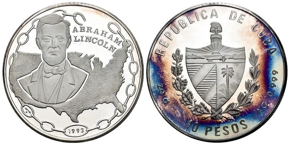 CUBA 10 PESOS 1993 ABRAHAM LINCOLN