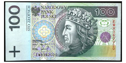 BILLETE; POLONIA 100 ZLOTYCH 1994