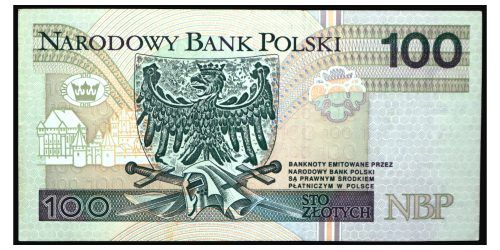 Alternative view of BILLETE; POLONIA 100 ZLOTYCH 1994
