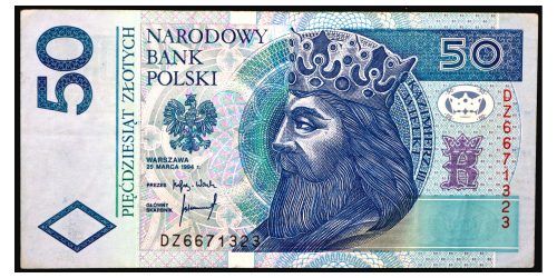 BILLETE; POLONIA 50 ZLOTYCH 1994
