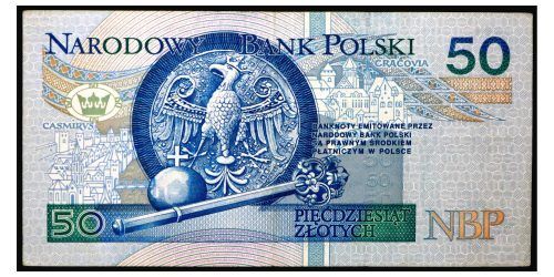 Alternative view of BILLETE; POLONIA 50 ZLOTYCH 1994