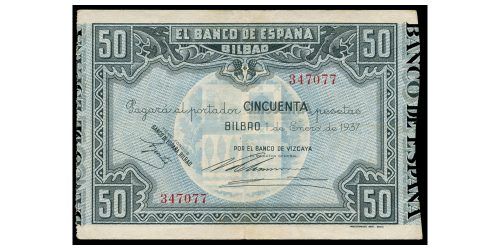 II REPUBLICA 50 PESETAS BILBAO 1937 (BANCO DE VIZCAYA)