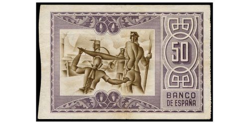 Alternative view of II REPUBLICA 50 PESETAS BILBAO 1937 (BANCO DE VIZCAYA)