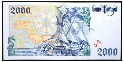 Alternative view of BILLETE; PORTUGAL 2000 ESCUDOS 1997