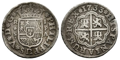 FELIPE V  1 REAL 1733 SEVILLA PA
