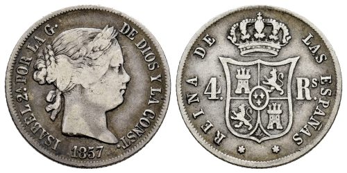 ISABEL II  4 REALES 1857 MADRID