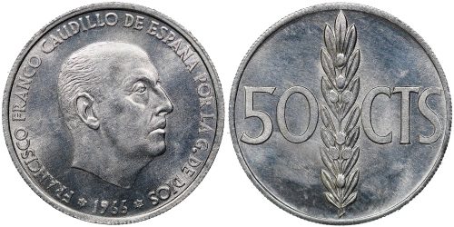 ESTADO ESPAÑOL 50 CENTIMOS 1966*19-72