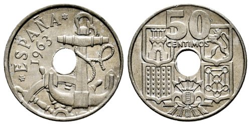 ESTADO ESPAÑOL 50 CENTIMOS 1963*19-63