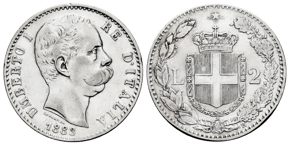 ITALIA 2 LIRAS 1883 R  UMBERTO I