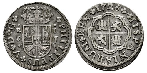 FELIPE V  1 REAL 1726/5 SEVILLA J