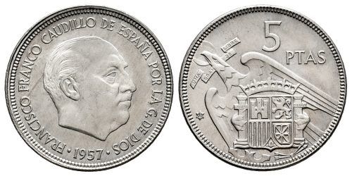 ESTADO ESPAÑOL 5 PESETAS 1957*61