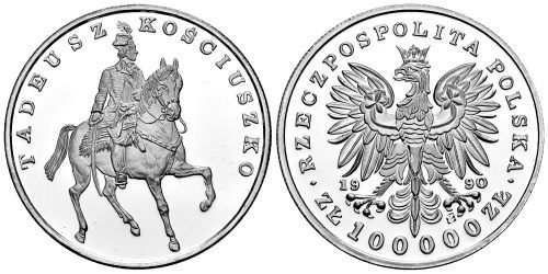 POLONIA 100000 ZLOTYCH 1990 TADEUSZ KOSCIUSZKO