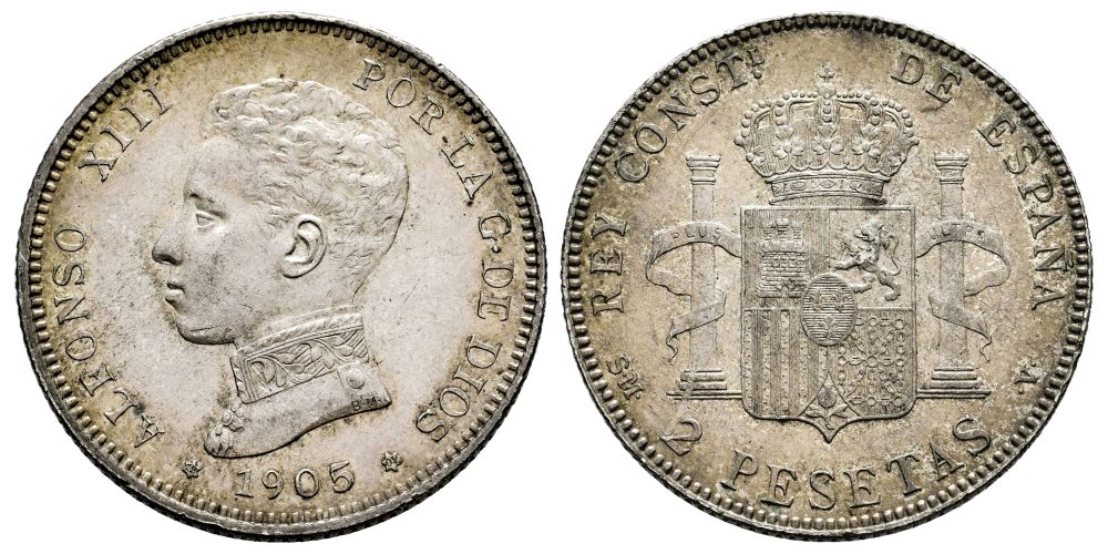 ALFONSO XIII  2 PESETAS 1905