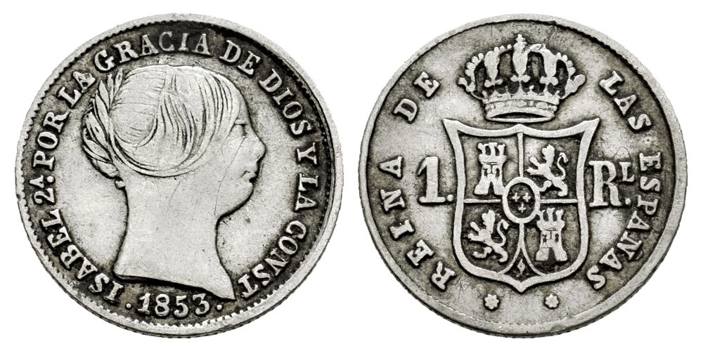 ISABEL II  1 REAL 1853 SEVILLA