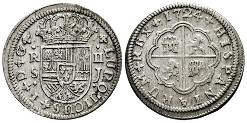 LUIS I  2 REALES 1724 SEVILLA J