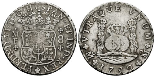 FERNANDO VI  8 REALES 1752 MEXICO MF