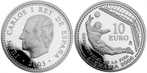 Alternative view of ESPAÑA 10 EUROS 2003 COPA MUNDIAL DE LA FIFA ALEMANIA´06