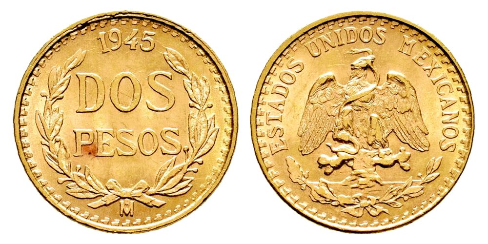 MEXICO 2 PESOS 1945