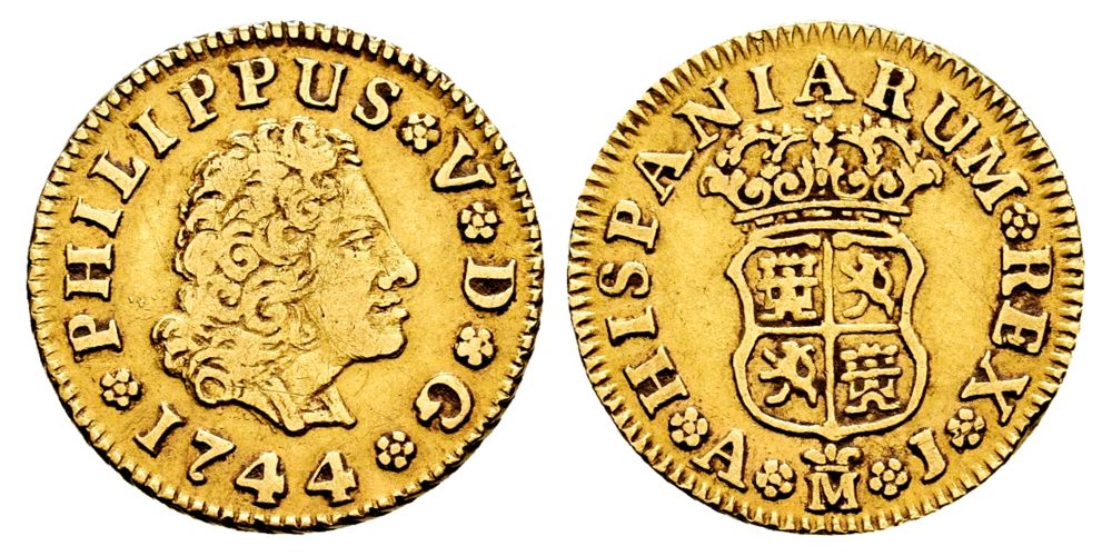 FELIPE V  1/2 ESCUDO 1744 MADRID AJ