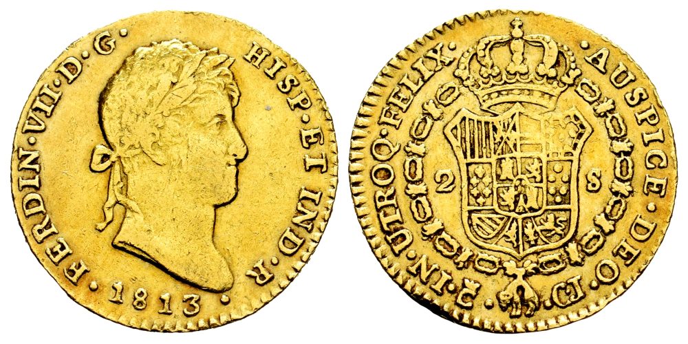 FERNANDO VII  2 ESUCOS 1813 CADIZ CJ