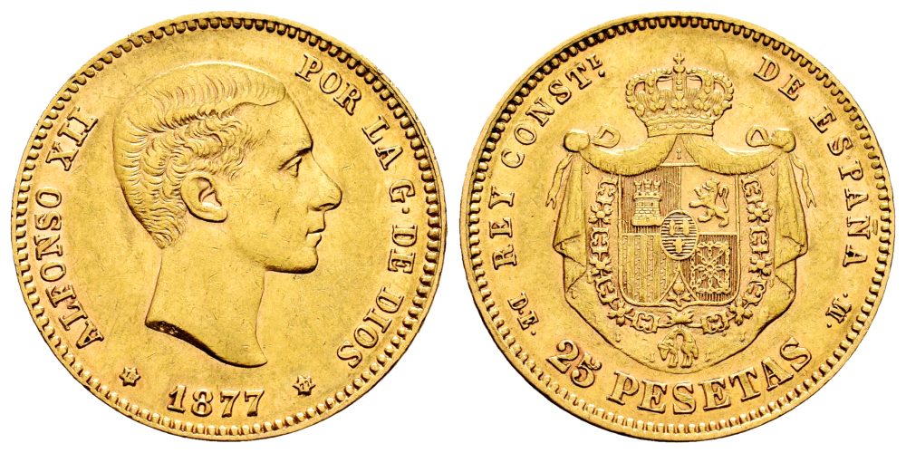 ALFONSO XII  25 PESETAS 1877