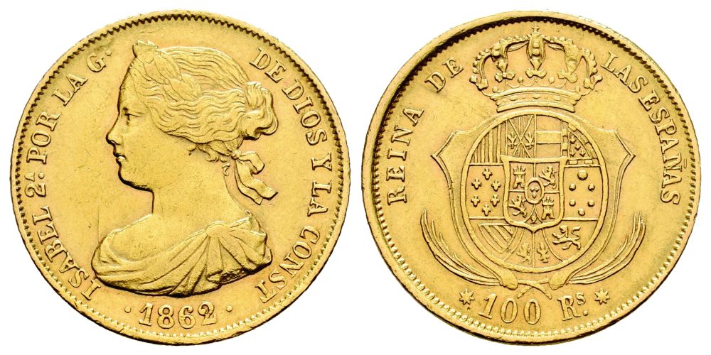 ISABEL II  100 REALES 1862 SEVILLA
