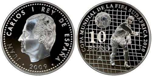 Alternative view of ESPAÑA 10 EUROS 2009 COPA MUNDIAL SUDAFRICA 2010