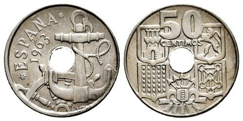 ESTADO ESPAÑOL 50 CENTIMOS 1963*19-63