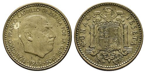 ESTADO ESPAÑOL 1 PESETA 1953*19-60