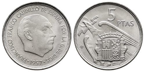 ESTADO ESPAÑOL 5 PESETAS 1957*59
