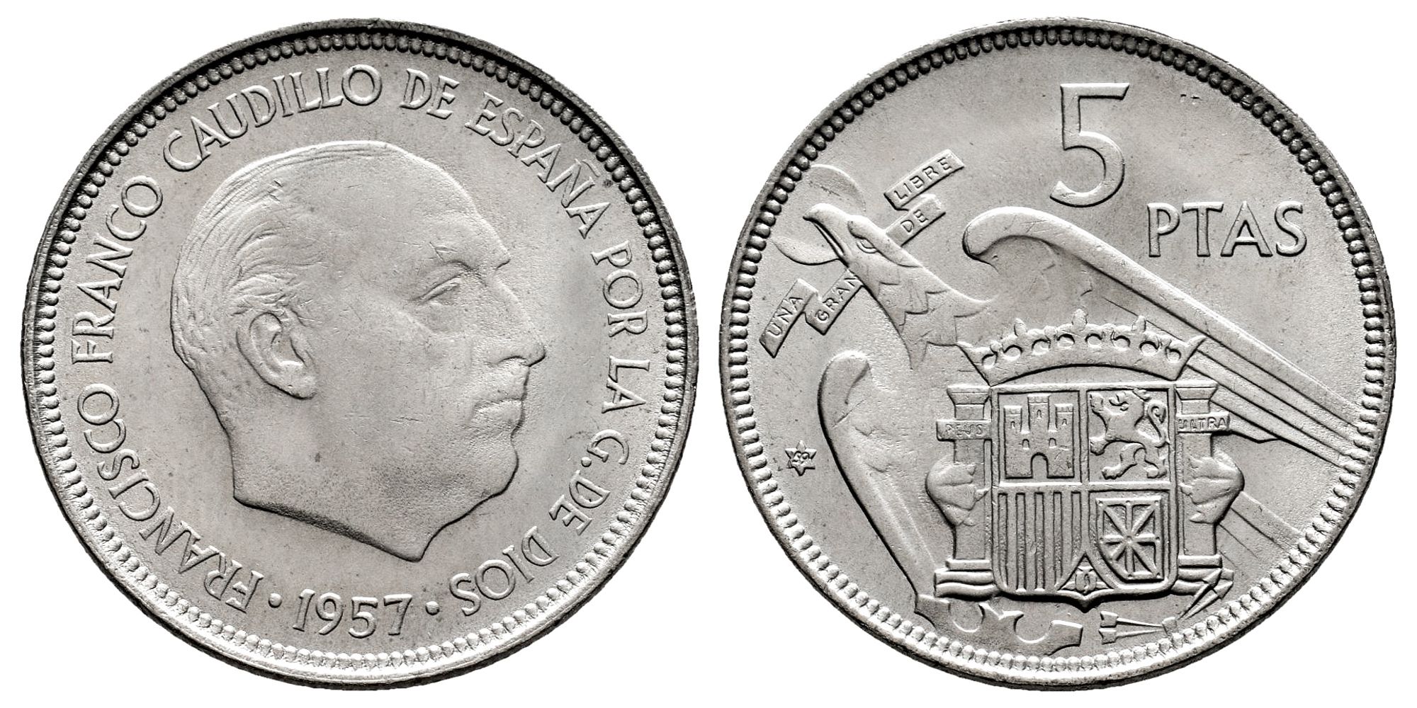 ESTADO ESPAÑOL 5 PESETAS 1957*59