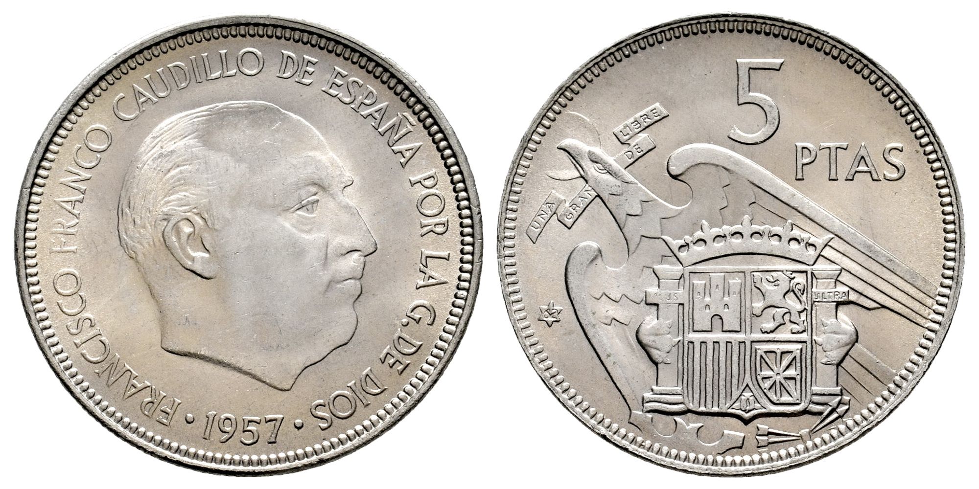 ESTADO ESPAÑOL 5 PESETAS 1957*62